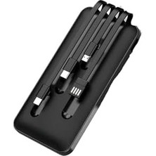 Karokstore 10000 Mah Dijital Göstergeli Powerbank 4 Girişli Type C Lightning Micro USB 1 To 7 Gerçek 10000 Taşınabilir Şarj