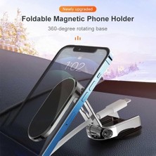 Karokstore Teknosepetim Manyetik Telefon Tutucu, Evrensel Fit Dashboard Telefon Tutucu Araç Için Esnek Kararlı Sabitleme 360 ​​° Döndürme Katlanır Küçülür Mıknatıslı