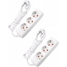 Karokstore Topraklı Korumalı Uzatma Kablosu 3 Lü 3 Metre + 3'lü 5 Metre Grup Priz