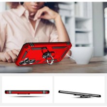 Karokstore Galaxy S23 Fe ile Uyumlu Kılıf Z-Vega Shockproof Standlı Yüzük Tutuculu Kapak (Mavi)