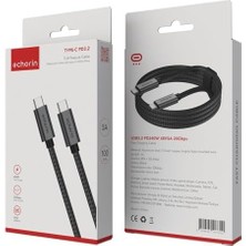 Karokstore 240W, 20 Gbps, 4K 60Hz, USB C'den USB C'ye, Örgülü Hızlı Şarj, Görüntü ve Veri Aktarım Kablosu Pd 3.2, 5A, 15, 16, 17, M2 MacBook Pro, Air, iPad Pro ve Galaxy S25, S24, S23 ile Uyumlu