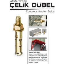 Karokstore Saplamalı Gömlekli M6 Çelik Dübel Uzunluk 45 mm (10 Adet) Klima, Tv, Raf, Dolap Montaj Güvenli Sabitleme