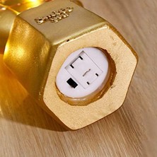 Karokstore LED Işıklı Sevimli Kaktüs Dekoratif Masa Lambası Mini Biblo Gece Lambası-Gold