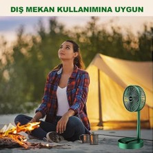 Karokstore Şarjlı Taşınabilir Fan Katlanır Teleskopik USB Fanı Ev Ofis Masaüstü Sessiz Fan