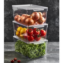 Karokstore 1 Adet Kırılmaz Şefaf Akrilik Kapaklı Buzdolabı Organizeri | Buzdolabı Içi Düzenleyici | Sebze Meyve Saklama Kabı Organizeri (20CM x 32,5cm X14,5CM) Xx Large Boy
