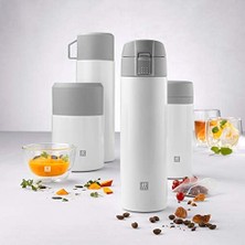 Karokstore Thermoçay Demlikli Matara, 420 ml | Paslanmaz Çelik | Beyaz-Gri