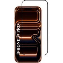 Elixem İphone 17 Pro Uyumlu Tam Kaplayan 5D Çerçeveli Ekran Koruyucu Temperli Cam