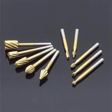 Karokstore Depolife 10 Parça Titanyum Ahşap Için Freze Uç Seti Benzeri Gravür Makinası Için Kalıpçı 3mm Şaft