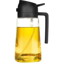 Karokstore Makkam | 2'si 1 Arada Yağ Püskürtücü, Yemek Pişirme, Salata ve Izgara Için Mutfak Gereçleri, Püskürtme Şişesi, Zeytinyağı, Sıvıyağ Sirke Cam Sprey Şişesi, Airfryer (Siyah)