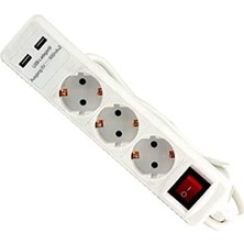 Karokstore T 24023 USB Girişli Üçlü Grup Priz ve Uzatma Kablosu