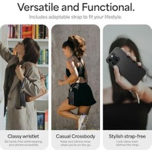Karokstore Ciel By 16 Pro Max ile Uyumlu Askılı Magsafe Kılıf Kajuk Mag Hava Kanalı Teknolojisi Askeri Sınıf Koruma Charm Vegan Deri Kapak - ACS08400