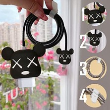 Karokstore Kablo Koruyucu ve Şarj Adaptör Için Kılıf Figürlü Silikon Crtn-Fgr-Ct-Ktn-Syh [ ile Uyumlu Kılıf - ]