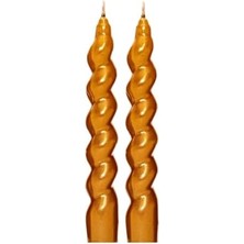 Karokstore 2'li Twirl Glow Şamdan Mum Seti (18 Cm)