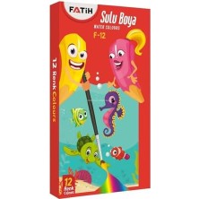 Karokstore Sulu Boya Seti, 12 Renkli, Canlı Parlak Renkler, Çocuklar Için Güvenli, Fırçalı, Kağıt Üzerinde Etkili, Tablet Boya, Eğitim ve Hobi Için Uygun, Okul Seti, Kolay Temizlenebilir, 12'li Set