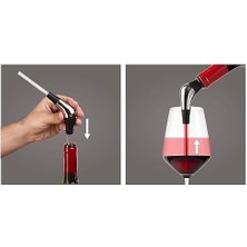 Karokstore Slow Pourer Şarap Dökücü, Plastik, Paslanmaz Çelik, Gümüş, Siyah, S