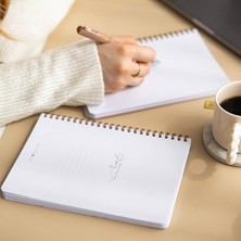 Karokstore A5 Spiralli Karton Kapak 2’li Set Düz Çizgisiz Okul Defteri 80 Yaprak, Ders Programlı Kiraz