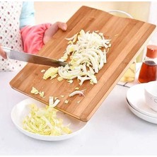 Karokstore Bambu Ahşap Kesme Tahtası Çelik Saplı Sebze Doğrama Tahtası Et Sebze Doğrama Tahtası Peynir Servis Sunum Tepsisi 34X24 cm