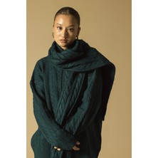 Nisan Triko Saç Örgülü Triko Atkı