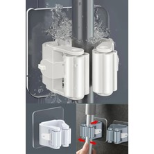 MasterCar Yapışkanlı Pratik Mop Temizlik Fırçası Tutucu Beyaz Paspas Sapı Tutucu 1 Adet