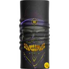 Motobir Baf-Bandana Mor Bereli Sarı Diş Baflı Kuru Kafa
