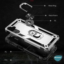 Karokstore Galaxy A55 Için Kılıf Military Ring Holder Lacivert [galaxy A55 ile Uyumlu Kılıf - Lacivert]