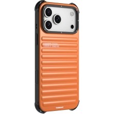 Karokstore Youngkıt 17 Pro Max ile Uyumlu Kılıf Mat Renkli Tasarım Serisi Kapak Turuncu