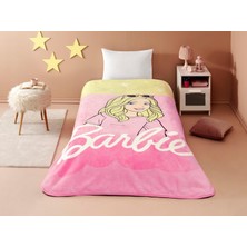 Karokstore Malibu Çizgi Film Karakteri Pamuk-Polyester Karışım Battaniye, Sarı, Pembe, Tek Kişilik