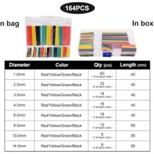 Karokstore 164 Parça Isınınca Daralan Farklı Kalınlıkta Kablo Bağlantı Makaronu, Kablo Makaron Seti