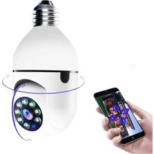 Karokstore Epilons Wifi 360 Panoramik Ampul Kamera Güvenlik Kamerası Çift Wifi 360 Derece Gece Görüşlü