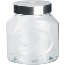 Karokstore 80387 Elipse Saklama Kabı Cam, 1.5 Litre, Şeffaf/paslanmaz Çelik