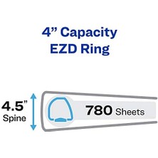 Karokstore Ağır Hizmet Tipi Görünüm 3 Halka Bağlayıcı, 4 "tek Dokunuşla Ezd Halka, 8.5" x 11" Kağıt Tutar, 1 Pasifik Mavisi Bağlayıcı (79814)