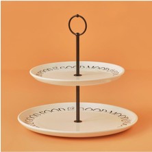 Karokstore Seramik 2 Katlı Kurabiyelik Beyaz (26X30 Cm)