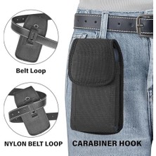 Karokstore Cep Telefonu Kılıfı, Naylon Telefon Bel Klipsli Taşıma Çantası, Cırt Cırt Kapaklı Kartlık, Birçok Akıllı Telefon Modeline Uyumlu Mobil Telefon Kılıfı
