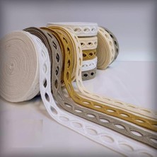 Karokstore Dalga Desen Motifli Şerit Nakış Modeli | Nakış Aksesuar (Beyaz)