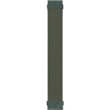 Karokstore Galaxy 3 45MM Için Kordon, (Medium Size, 155MM) Braided Solo Loop Band Koyu Yeşil [galaxy 3 45MM ile Uyumlu Kordon - Koyu Yeşil]