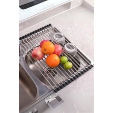 Karokstore Life Katlanabilir Evye Üstü Paslanmaz Çelik Sebze Meyve Bulaşık Kurutucu MIT1155