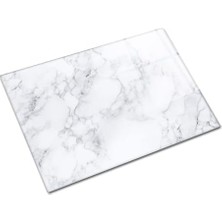 Karokstore 10011503221 Klasik Mermer Görünümlü Cam Kesme Tahtası, 30CM x 40CM