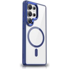 Karokstore Galaxy S25 Ultra ile Uyumlu Kılıf Lacivert Delexo Kablosuz Şarj Özellikli Kapak (Galaxy S25 Ultra ile Uyumlu, Lacivert)