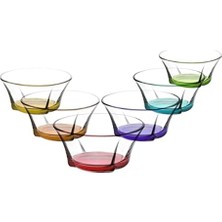 Karokstore Lav, Renkli Tabanlı 6'lı Orta Boy Kase, Renkli Tabanlı, TRU264PT068F310 Cc, Şeffaf
