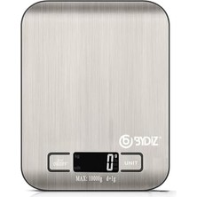 Karokstore 10 kg Kapasiteli Dijital Mutfak Terazisi - Paslanmaz Çelik Yüzeyli Hassas Mutfak Tartısı - Dara Işlevi, LED Ekran, 5 Birim Dönüştürme ve Otomatik Kapanma Özellikli - 10 kg Tartı