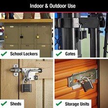 Karokstore Siyah Şifreli Kilit, Özelleştirilebilir Combo Asma Kilit, Kapalı ve Açık Hava Koşullarına Dayanıklı Kilit, Kapılar, Dolaplar, 4 Paket, 178EC4 Için Sıfırlanabilir Kodlu