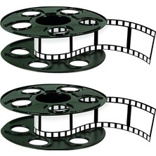 Karokstore 2 Parça Ödül Gece Film Makarası Film Şeridi ile Orta Parça Kırmızı Halı Hollywood Parti Dekorasyonları, 9" ve 15", Siyah/beyaz