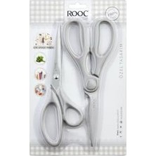 Karokstore Premium Serisi Ergonomik Saplı Çelik Gıdaya Temasa Uygun 2'li Mutfak Makası, Gri