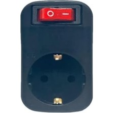 Karokstore Tekli Siyah Anahtarlı Akım Korumalı Fiş Priz - Şok Korumalı Priz