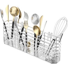 Karokstore Mutfak Eşyası Tutucu, 3 Bölmeli Çatal Kaşık Organizatörü, 304 Paslanmaz Çelik Kurutma Askısı, Bulaşık Kurutma Için Mutfak Tezgahına Uygun