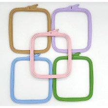 Karokstore Pembe Orta (No:3) Plastik Kare Nakış Kasnağı, Çapraz Dikiş Çemberleri, Zımba Iğne Halkası, Kendin Yap El Işi Dikiş, Abs Plastik Nakış Çemberleri