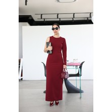 Özge Özgenç Tek Kollu Uzun Elbise