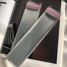 Karokstore 5X20 cm (Kapak Payı Dahil) Kendinden Yapışkanlı Şeffaf Poşet Bantlı Jelatin Opp Torba Paket 5X20 cm 50LI