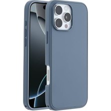 Karokstore Symmetry Serisi Magsafe Kılıf 16 Pro Max Uyumlu, Darbeye ve Düşmeye Karşı Koruyucu Ince Koruyucu Kılıf,mavi