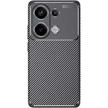 Karokstore 13 Pro 4g Uyumlu Kamera Korumalı Carbon Brushed Silikon Kılıf
